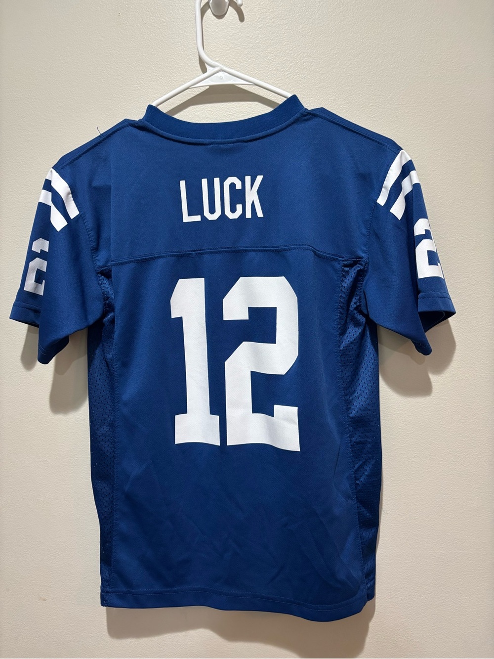 NFL Indianapolis Colts Andrew Luck #12 Football Jersey Blue White Youth Medium